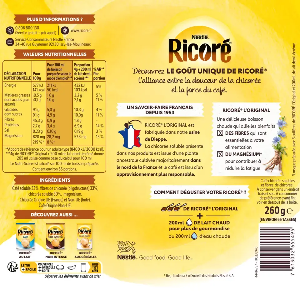 Chicorée &amp; Café, RICORÉ® L'Original, Boîte de 260g