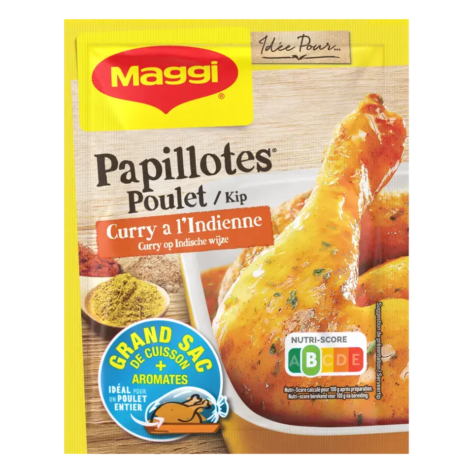 MAGGI Papillotes Poulet Curry à l'indienne 30g visuel-1