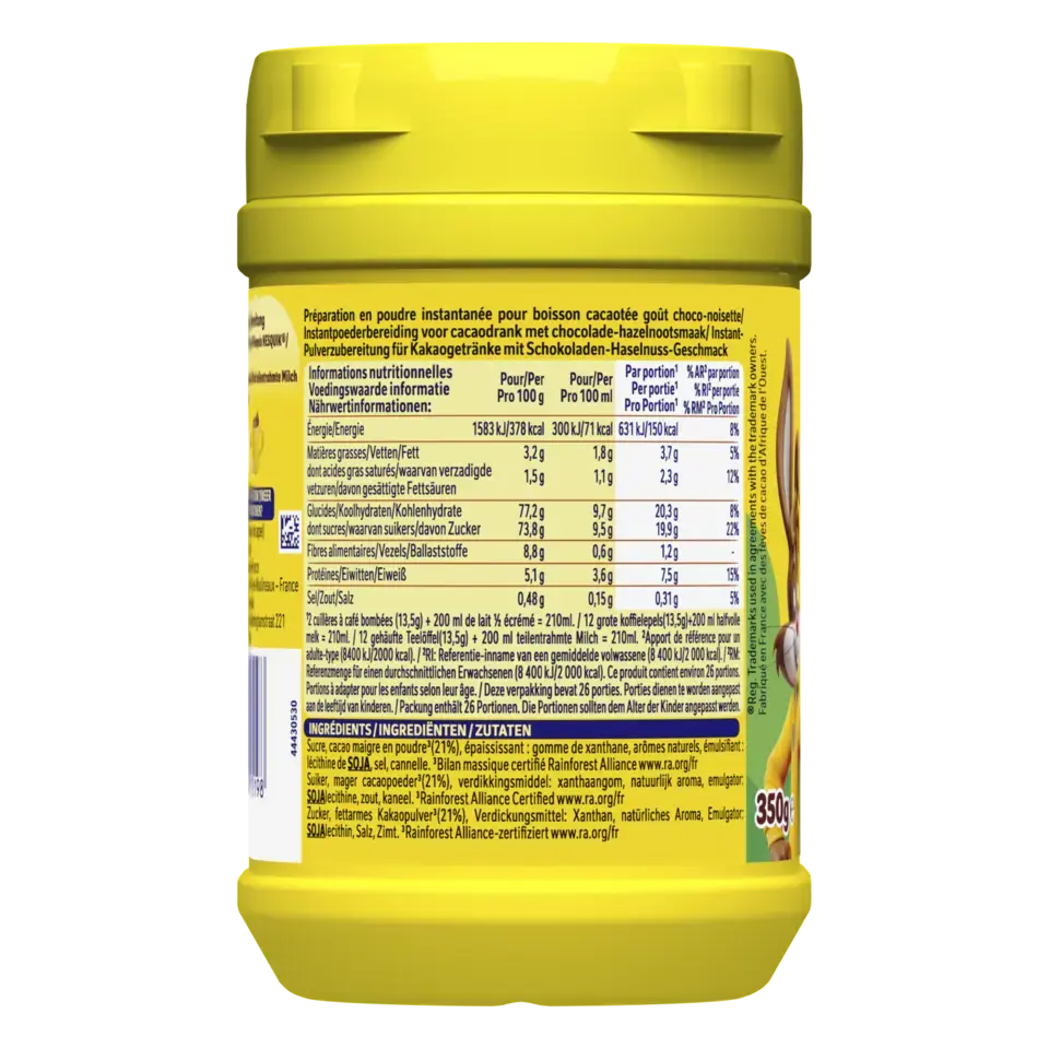 NESQUIK Choco Nutty goût Choco Noisette Poudre Cacaotée 350g