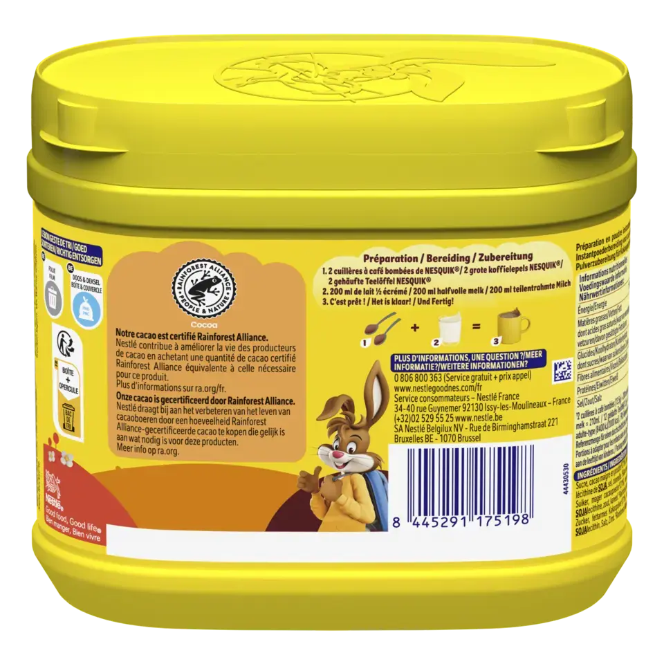 NESQUIK Choco Nutty goût Choco Noisette Poudre Cacaotée 350g