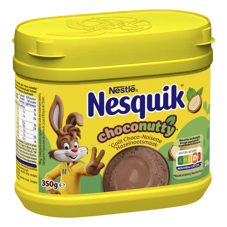 NESQUIK Choco Nutty goût Choco Noisette Poudre Cacaotée 350g