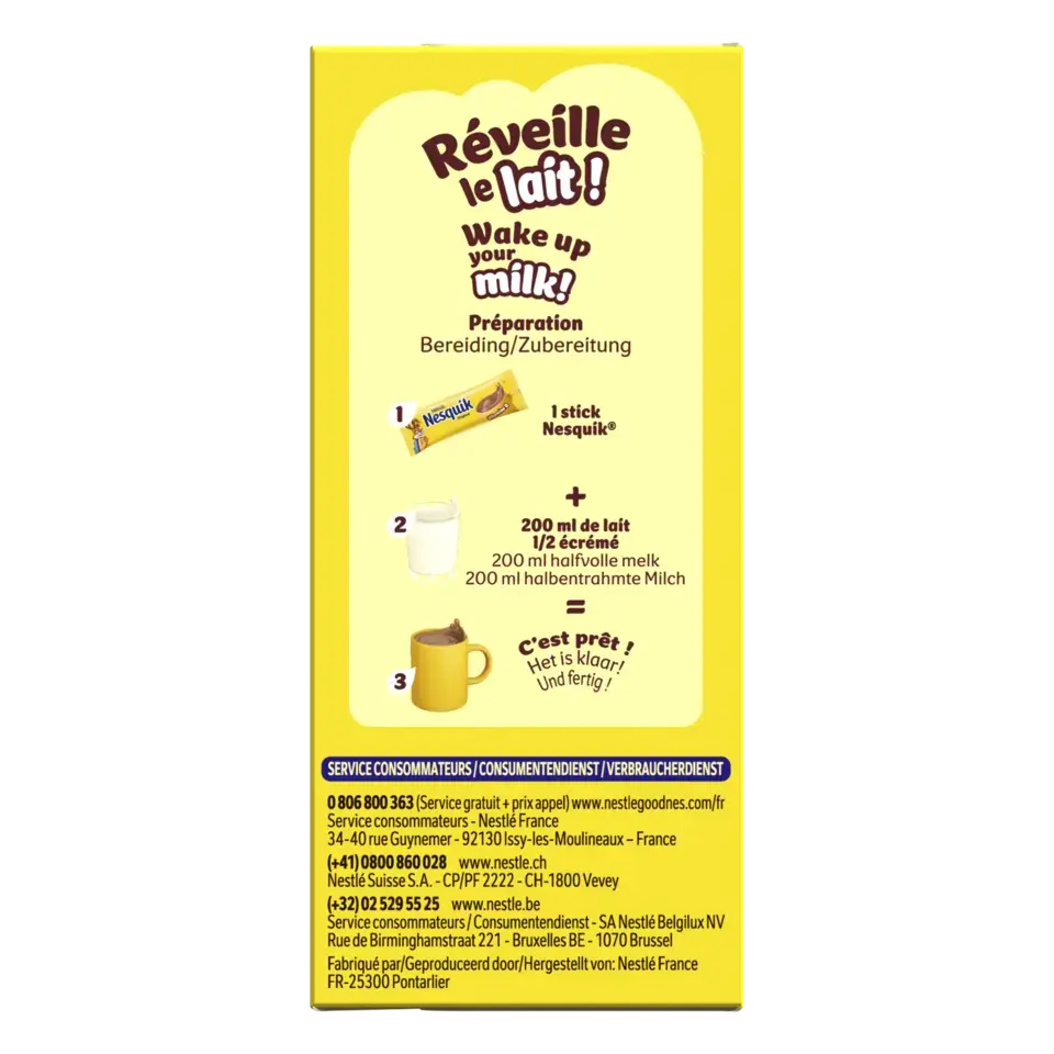 NESQUIK Poudre cacaotée 12 sticks de 13,5g