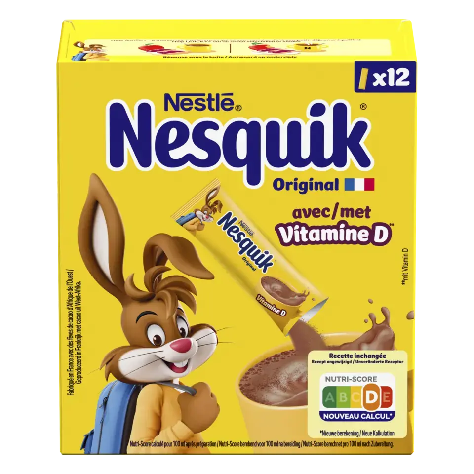 NESQUIK Poudre cacaotée 12 sticks de 13,5g