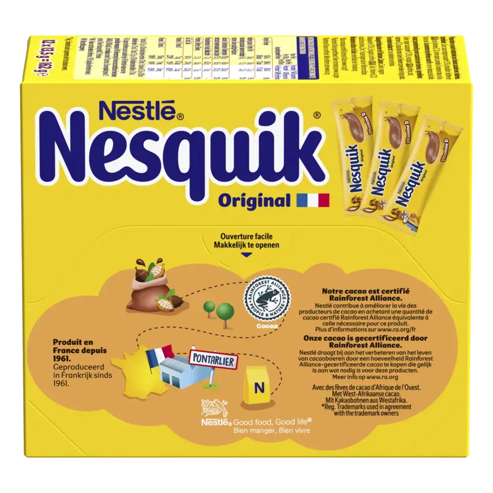 NESQUIK Poudre cacaotée 12 sticks de 13,5g