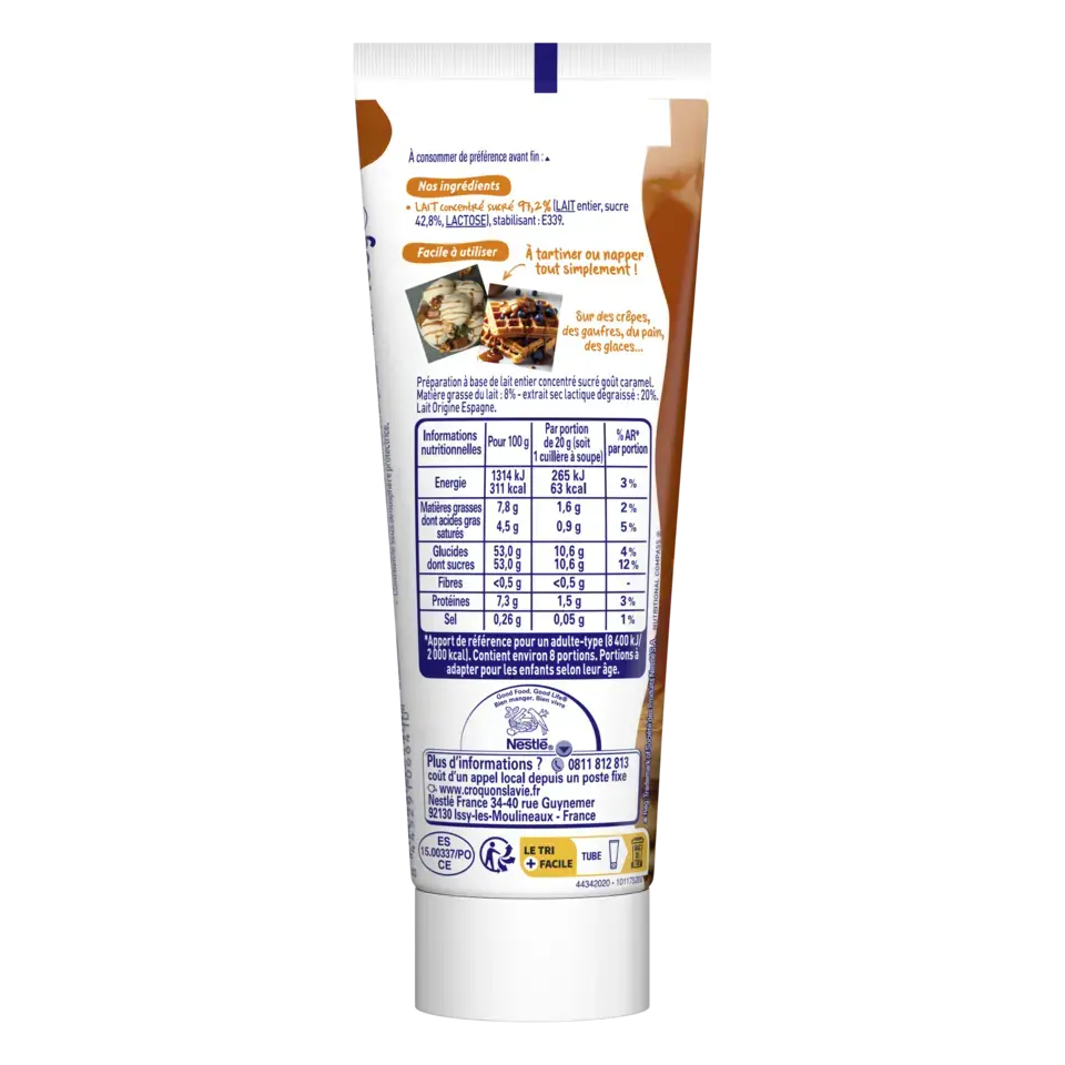 NESTLE Lait concentré sucré en tube Caramel tube 165g