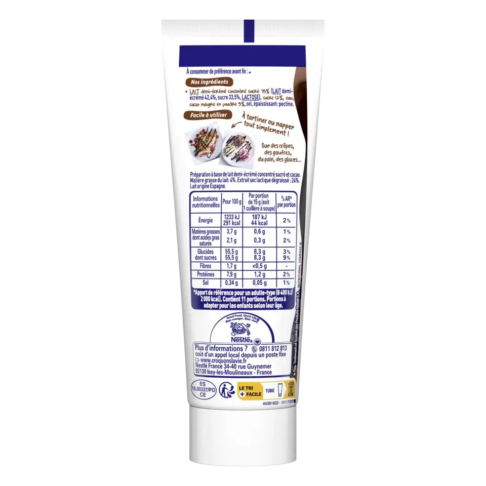 NESTLE® Lait Concentré Sucré Goût Chocolat Tube 165g