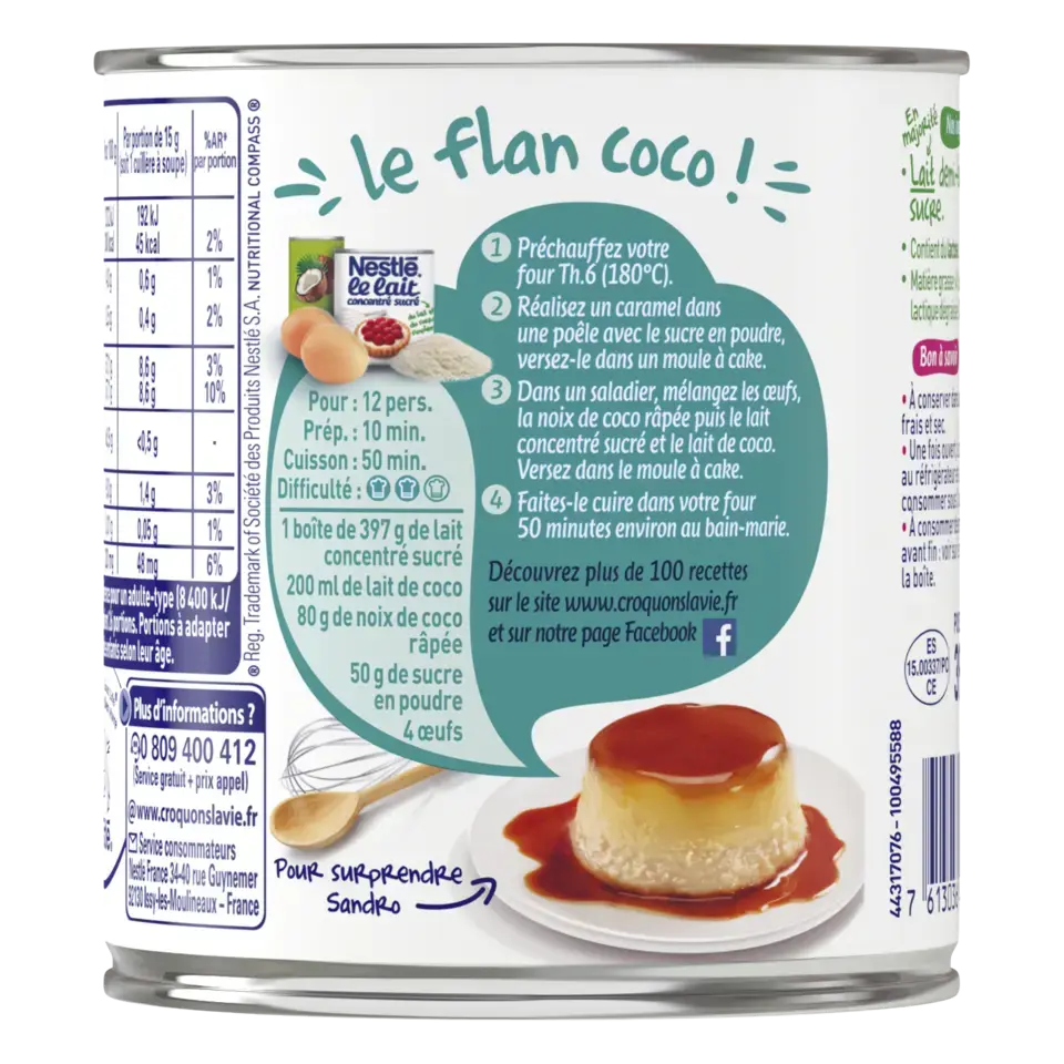 NESTLE® Lait Concentré Sucré 4% MG Boîte 397g visuel-6