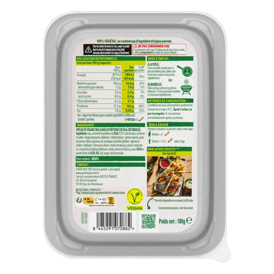 GARDEN GOURMET Chipo Végétale Soja 180g