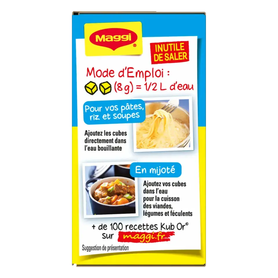MAGGI KUB OR Bouillon Dégraissé 32 cubes - 128g