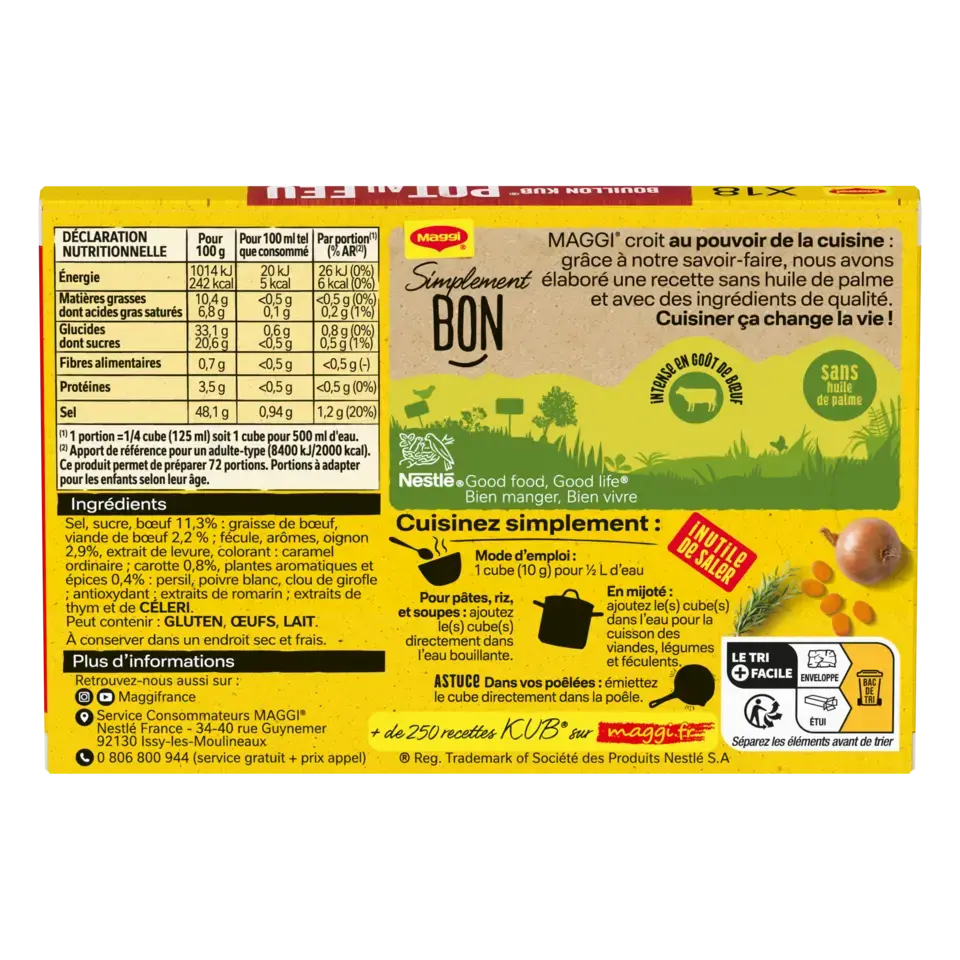 MAGGI Bouillon Pot-Au-Feu Carton 20x180g FR