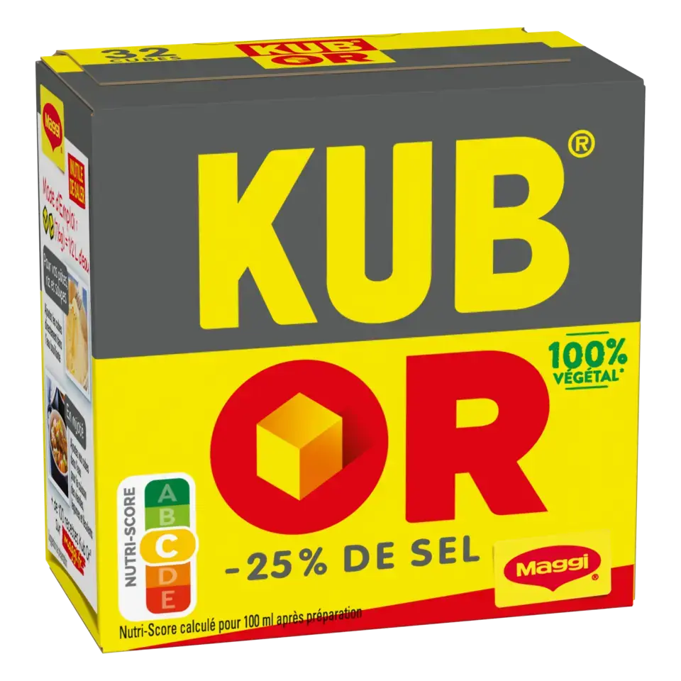 MAGGI KUB OR Bouillon Low Salt Carton 15x121.6g FR