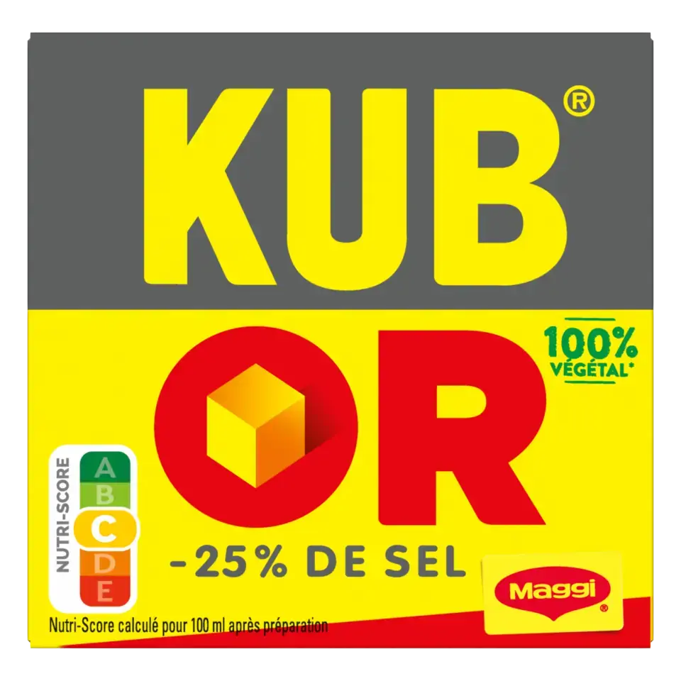 MAGGI KUB OR Bouillon Low Salt Carton 15x121.6g FR
