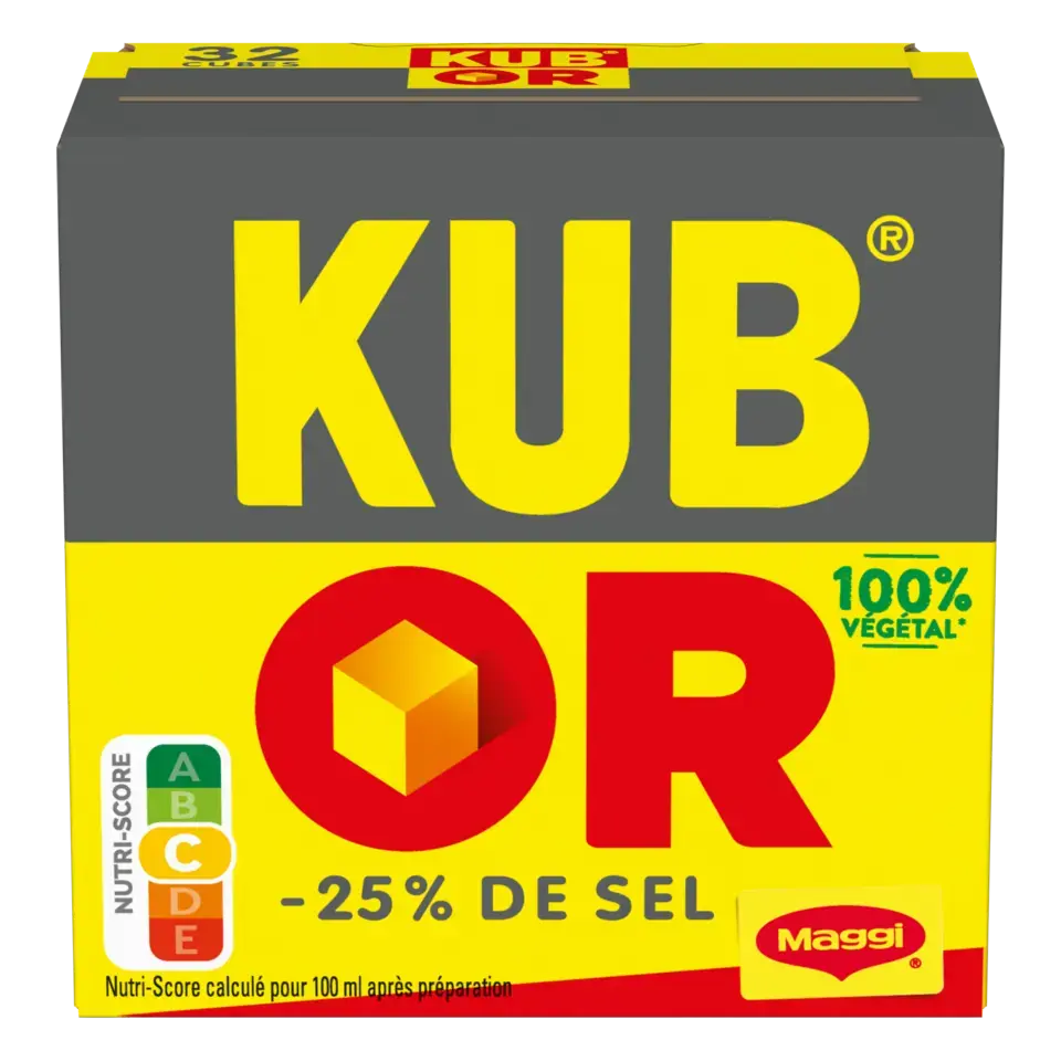MAGGI KUB OR Bouillon Low Salt Carton 15x121.6g FR