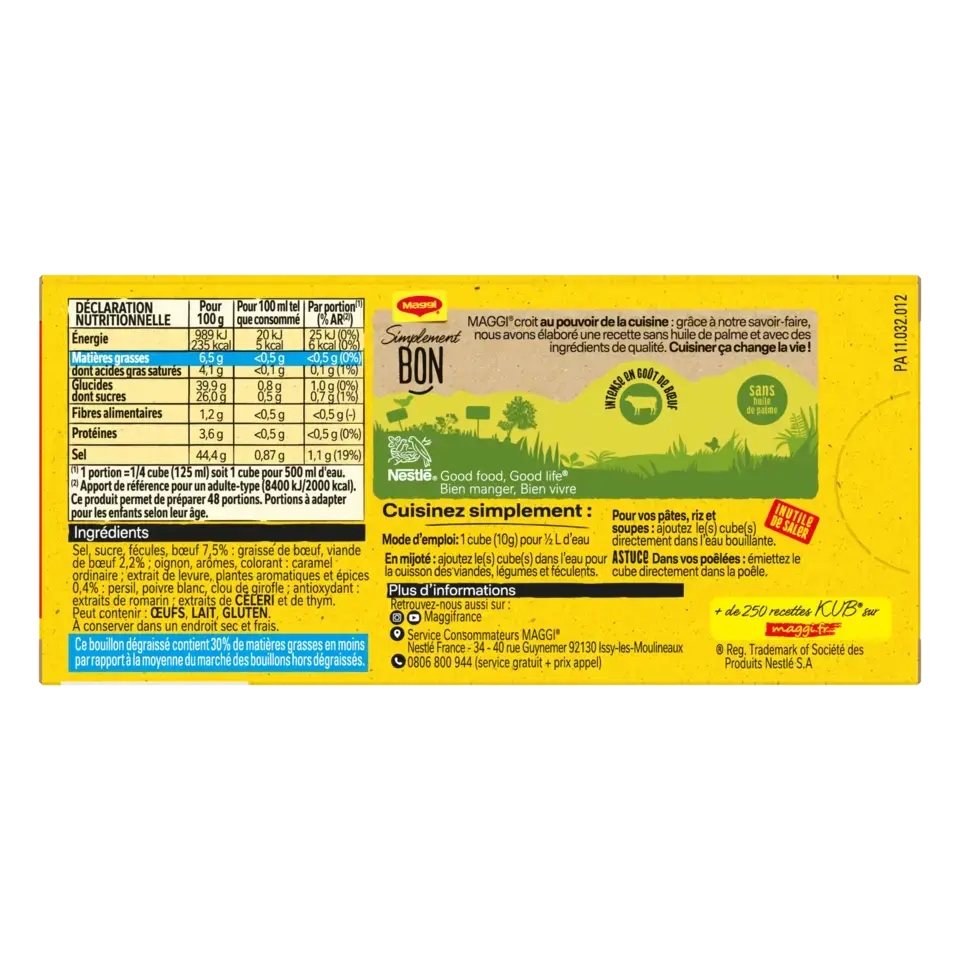 MAGGI Bouillon Beef Fat Free Carton 20x120g FR