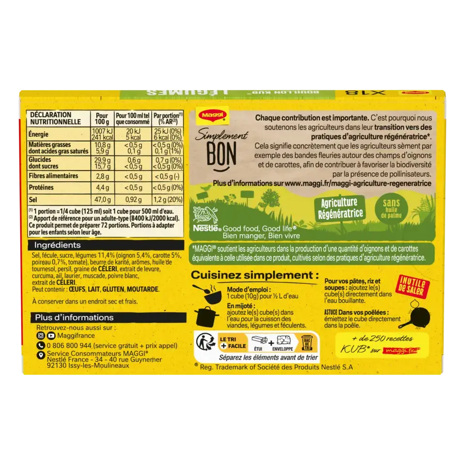 MAGGI Bouillon Vegetable Carton 20x180g FR
