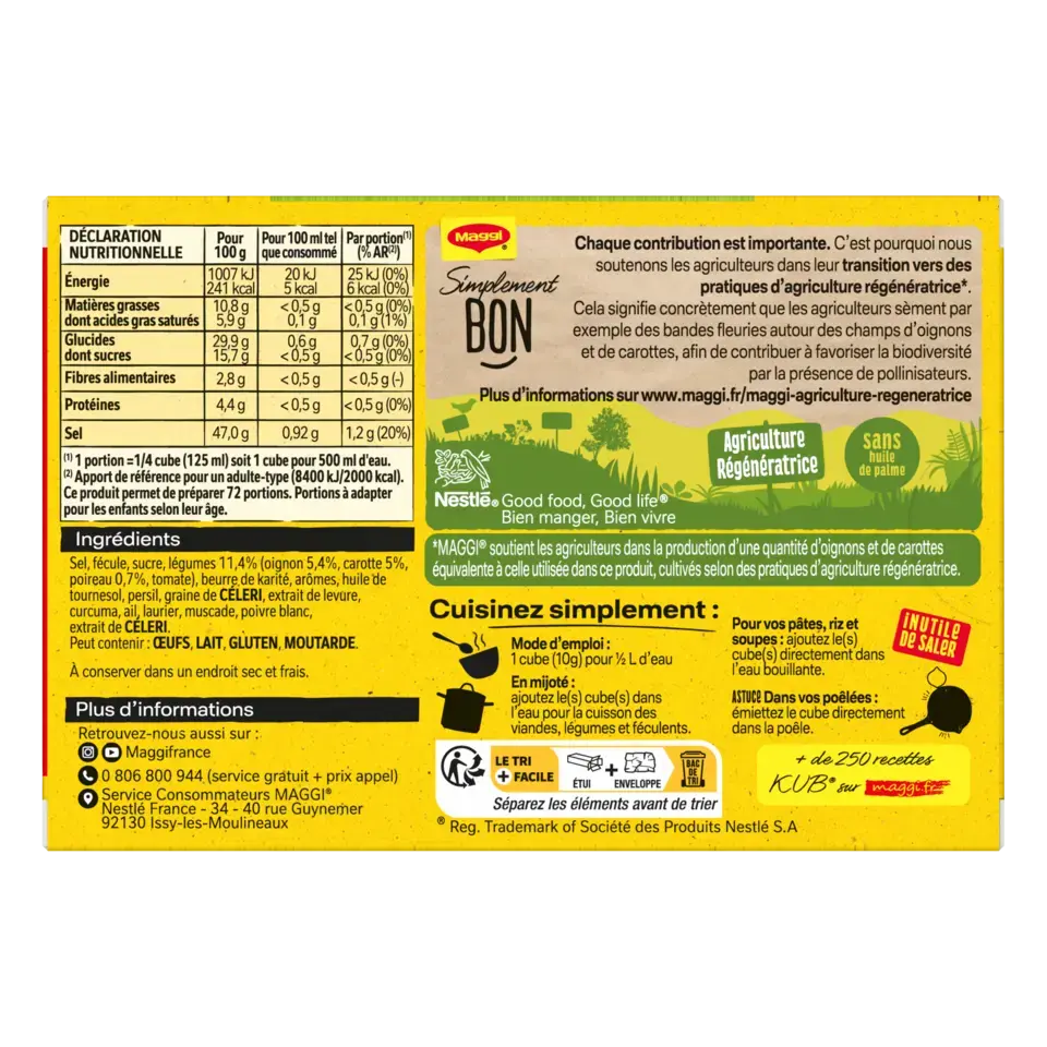 MAGGI Bouillon Vegetable Carton 20x180g FR