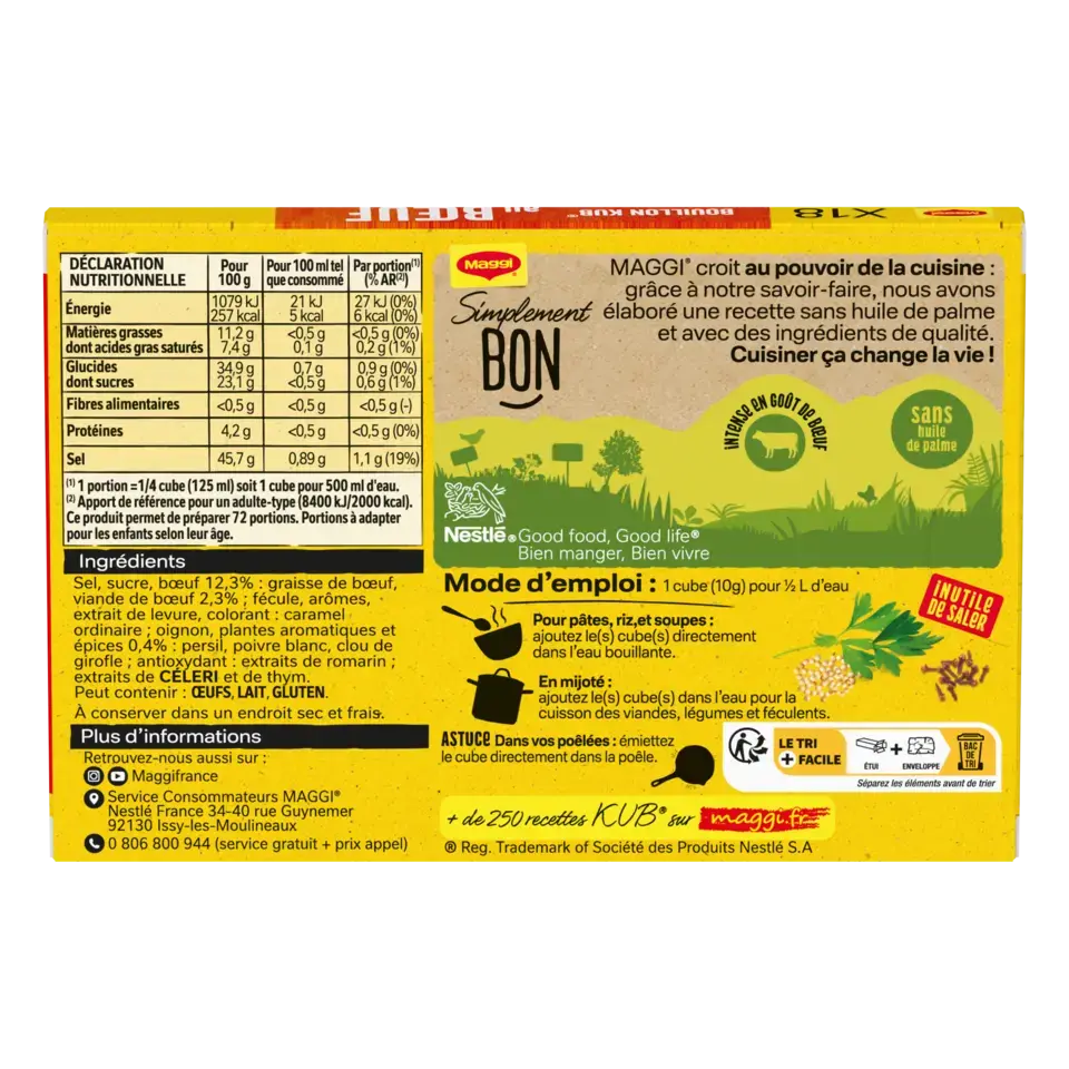MAGGI Bouillon Beef Carton 20x180g FR
