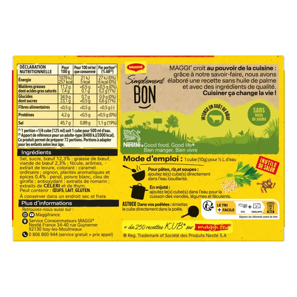 MAGGI Bouillon Beef Carton 20x180g FR