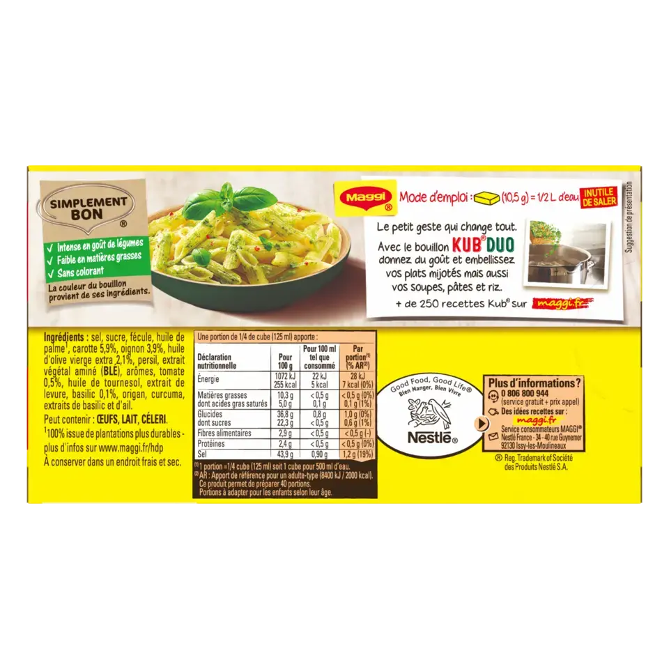 MAGGI Bouillon Duo Pasta Carton 20x105g FR