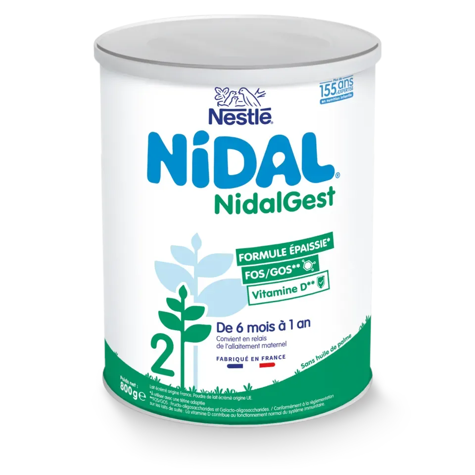 Nestlé Nidal Gest 2ème âge Lait Infantile formule épaissie - 800g