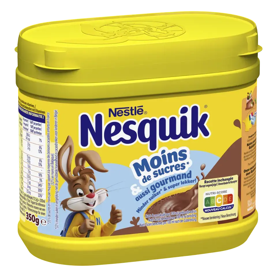 NESQUIK Moins de Sucres Poudre Cacaotée Boîte 350g