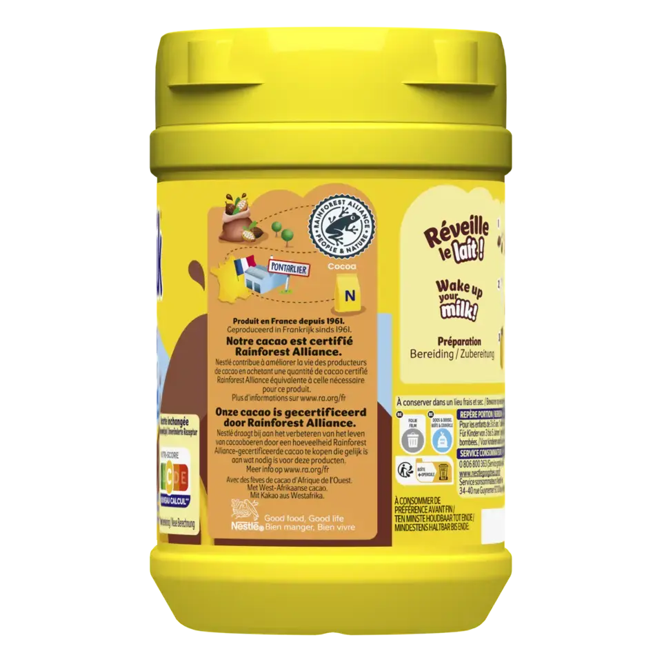 NESQUIK Moins de Sucres Poudre Cacaotée Boîte 350g