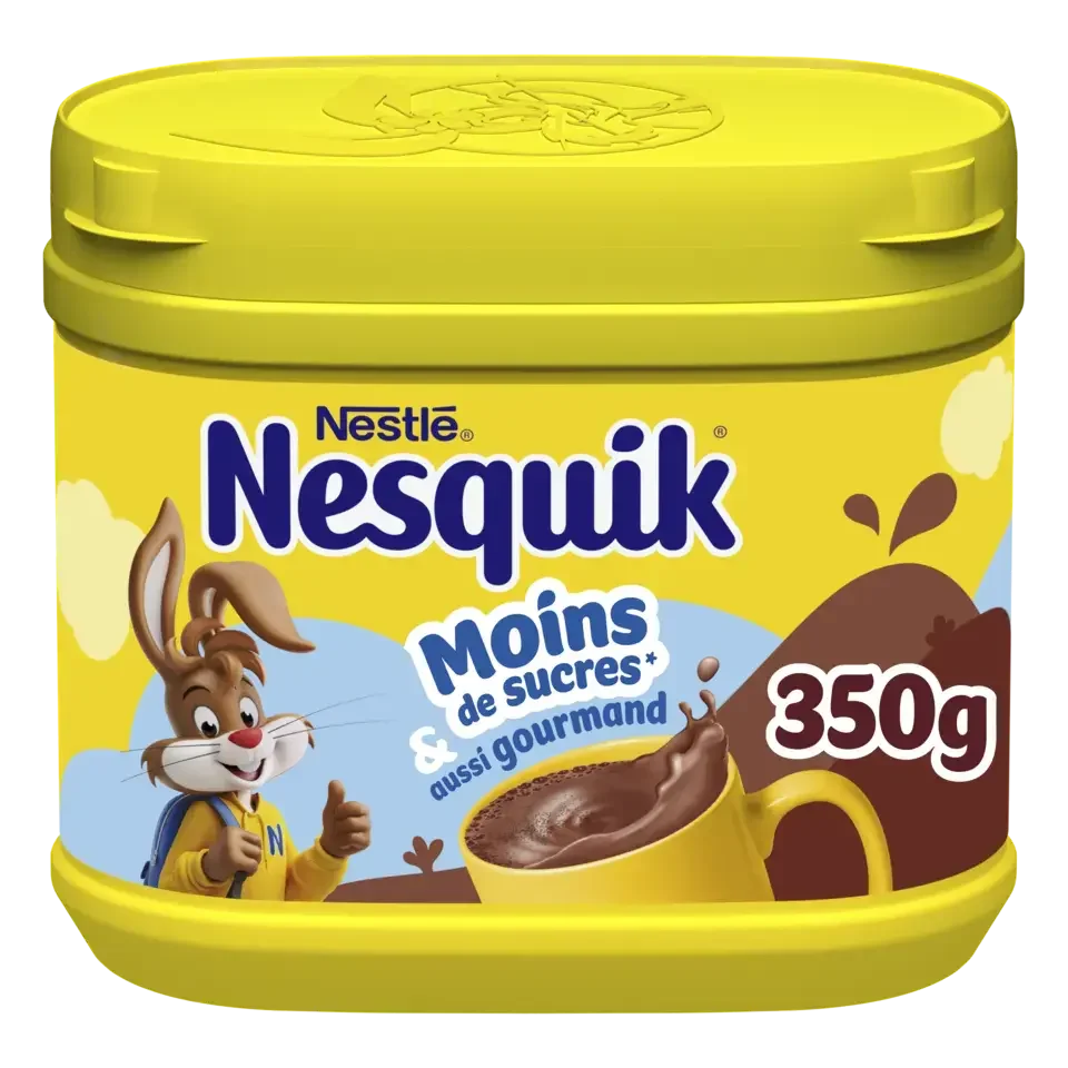 NESQUIK Moins de Sucres Poudre Cacaotée Boîte 350g