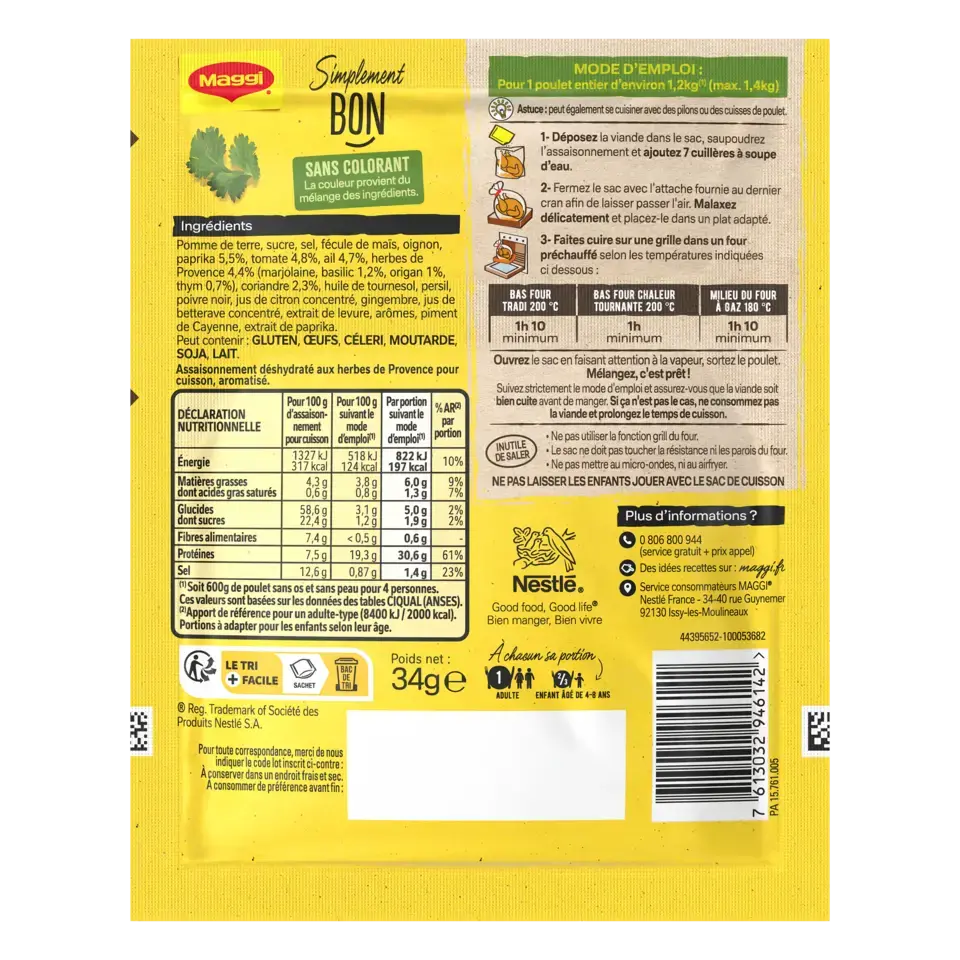 MAGGI Juicy Chicken Herb Provence Sachet 16x34g FR