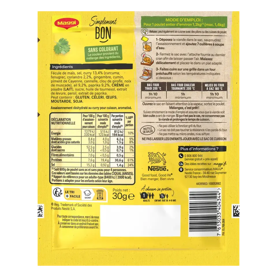 MAGGI Juicy Chicken Curry Sachet 16x30g FR