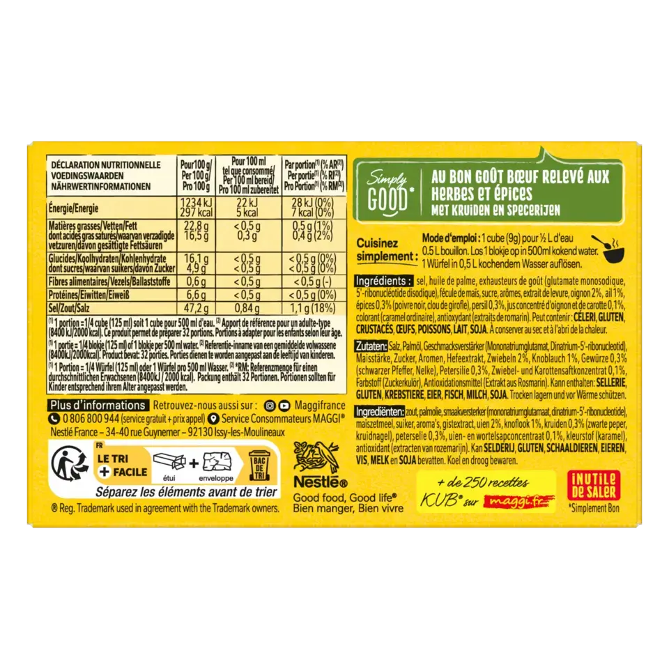 MAGGI Beef Bouillon Halal Box 8x9g FR