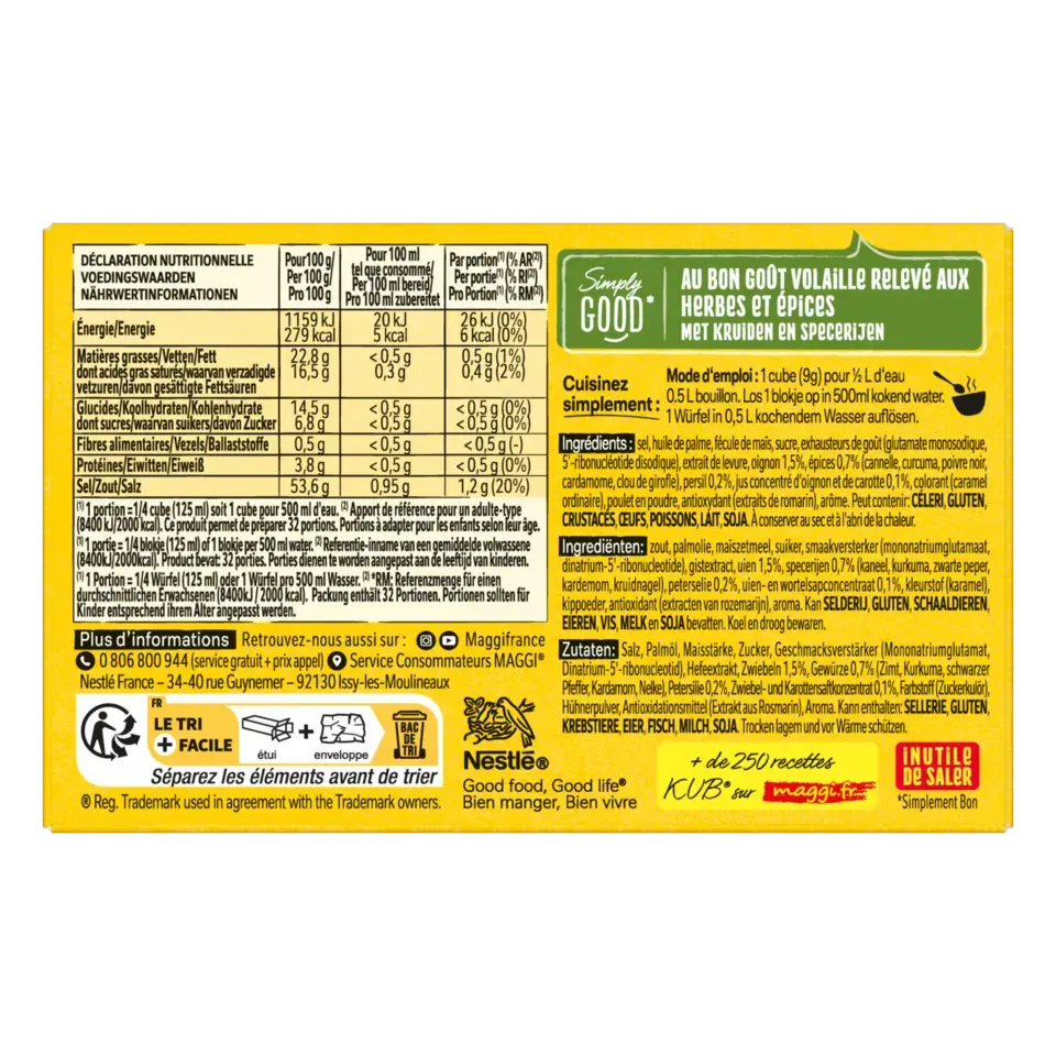 MAGGI Poultry Bouillon Halal Box 8x9g FR