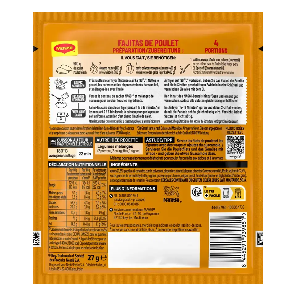MAGGI Air Fryer Mexican Style Poulet Fajita 27g