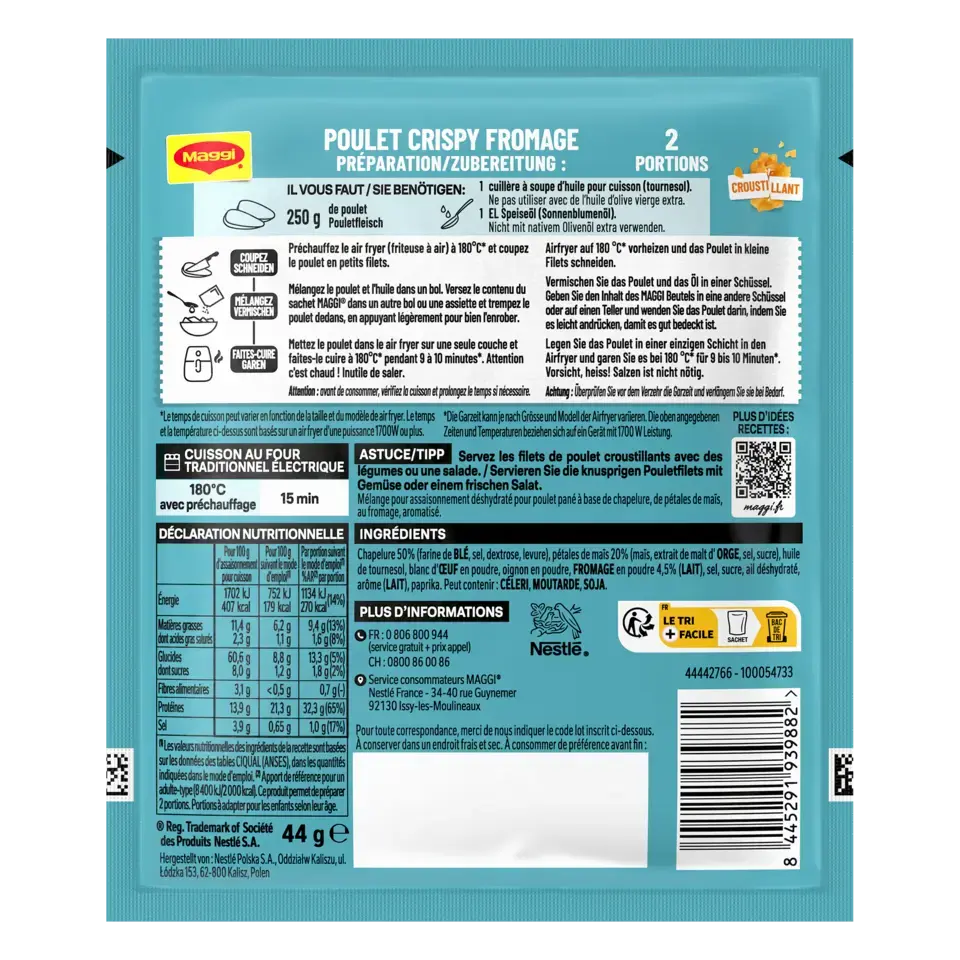 MAGGI Air Fryer Fromage Crispy Poulet 44g