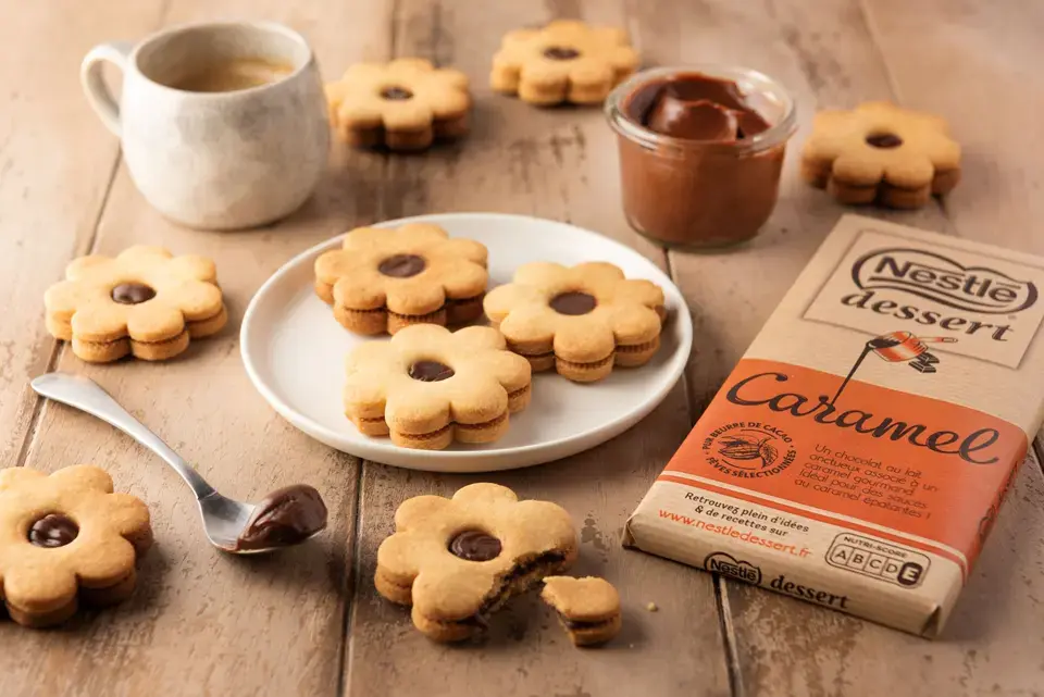 DESSERT Caramel Chocolate Shortbread Recipe FR