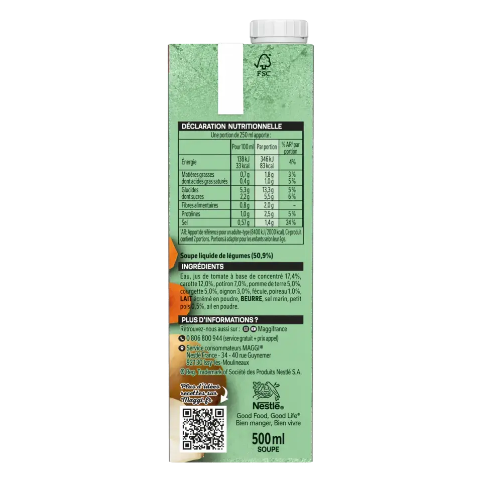 MAGGI Liquid Soup 8 Vegetable Brick 12x500ml FR