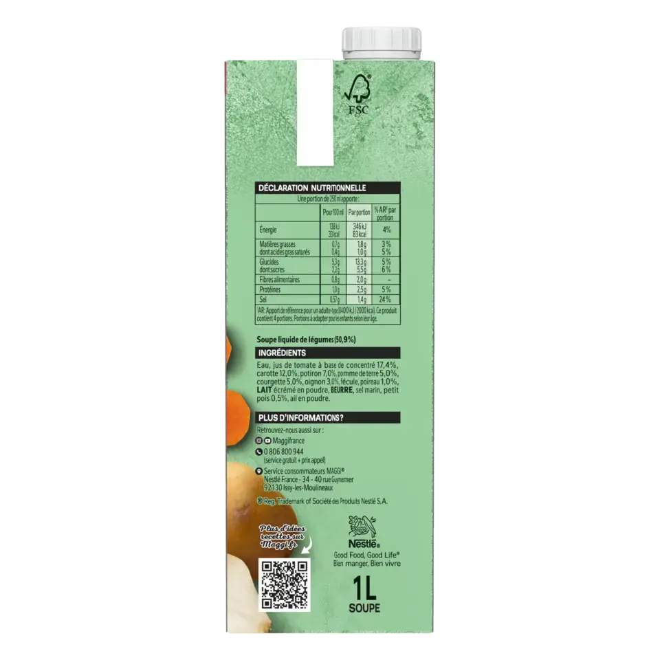 MAGGI Liquid Soup 8 Vegetable Brick 6x1L FR