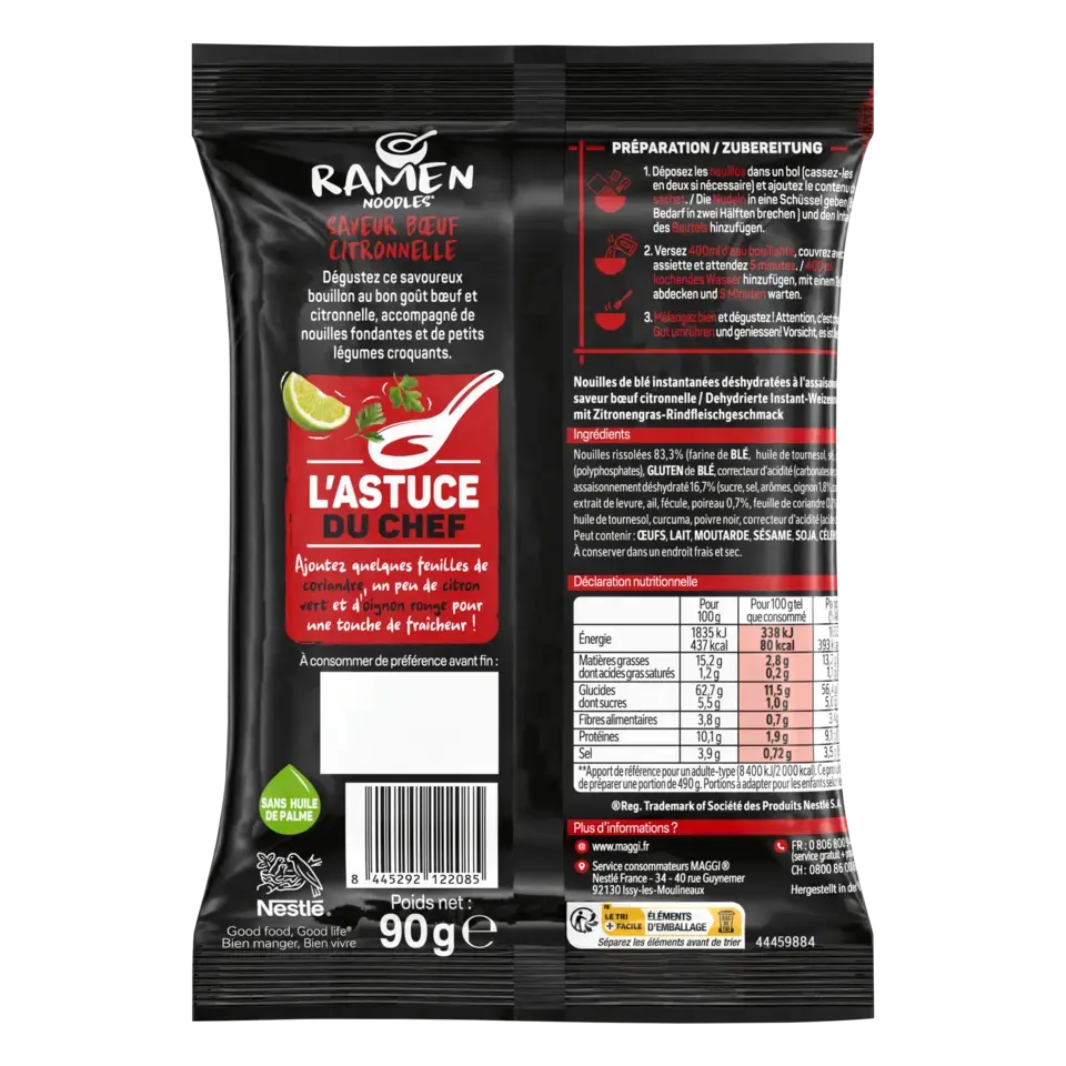 MAGGI Ramen Noodle Beef Pho Pouch 10x90g FR