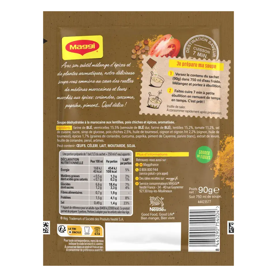 MAGGI Soup Moroccan Harira Pouch 14x90g FR