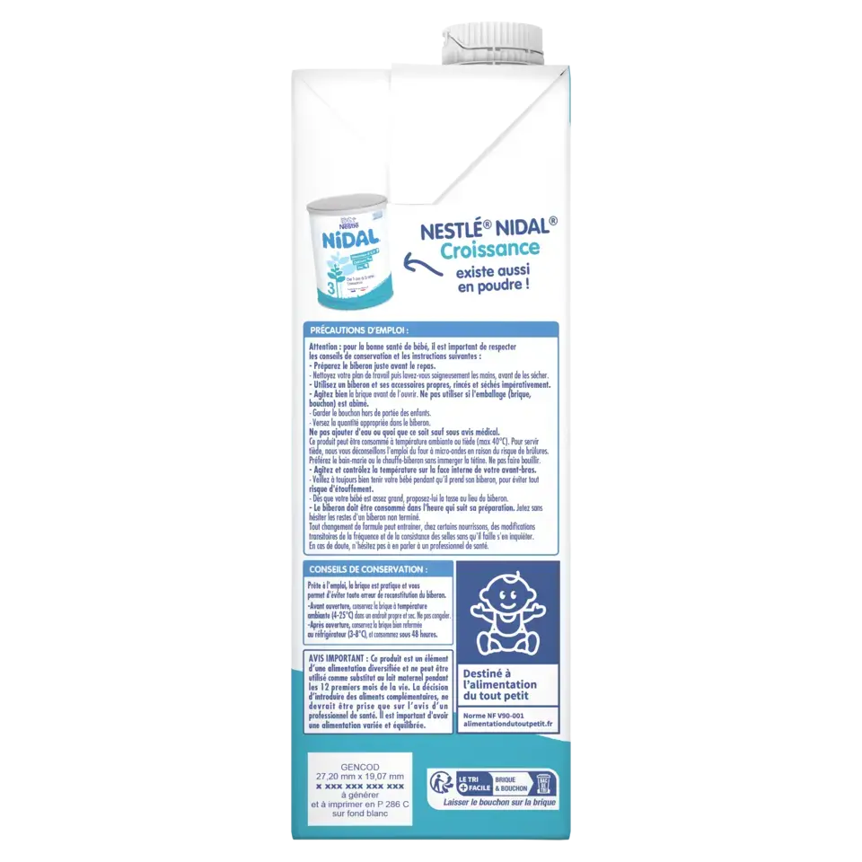 NIDAL Growing Up Milk Brick 6x1L FR