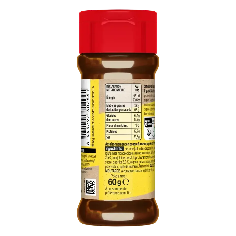 MAGGI Assaisonnement Poudre Paprika Bottle 8x60g FR