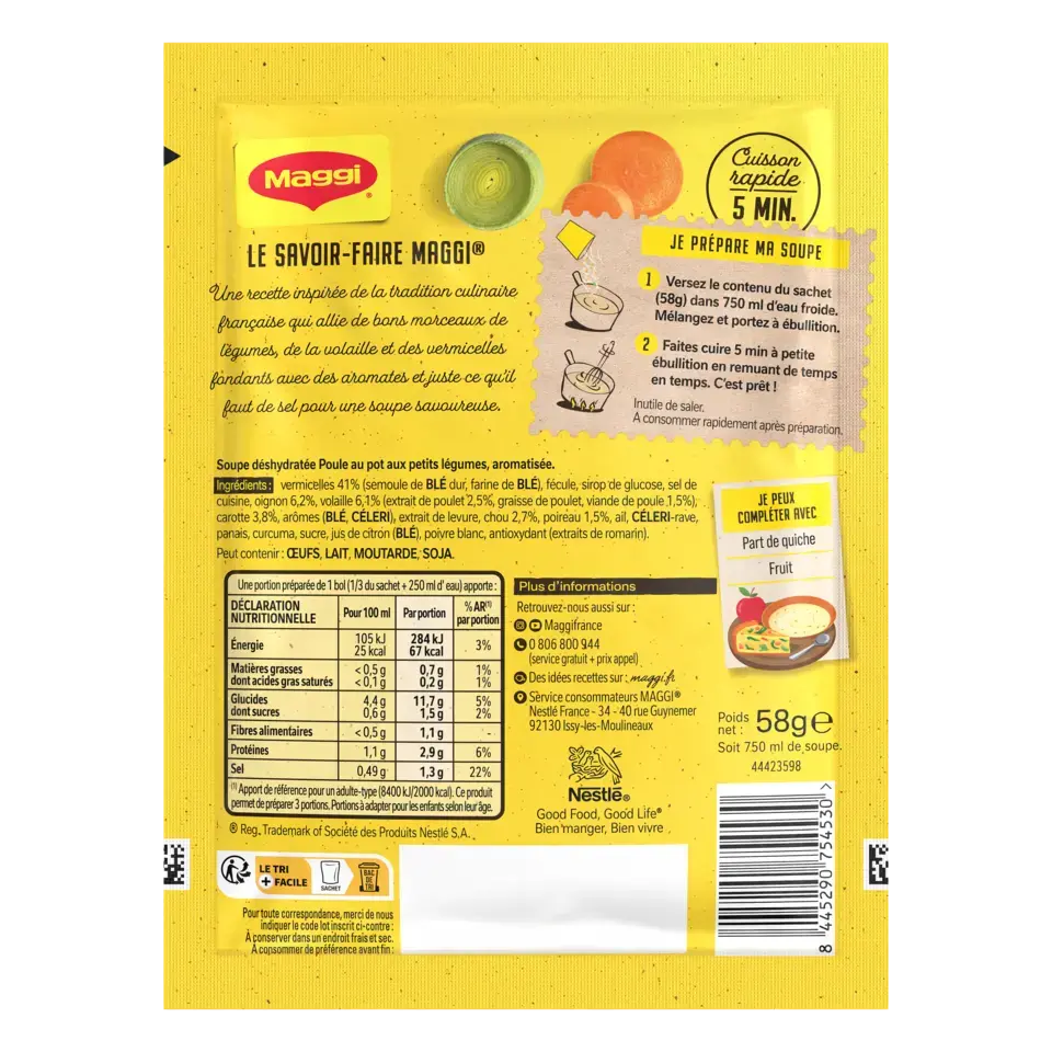 MAGGI SAVEUR A L'ANCIENNE Soup Chicken Pot Sachet 14x58g FR