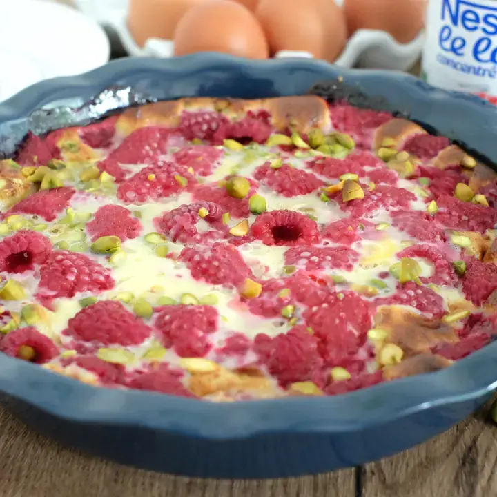 Clafoutis framboises pistaches