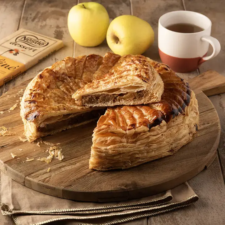 Galette des rois pommes caramélisées chocolat praliné