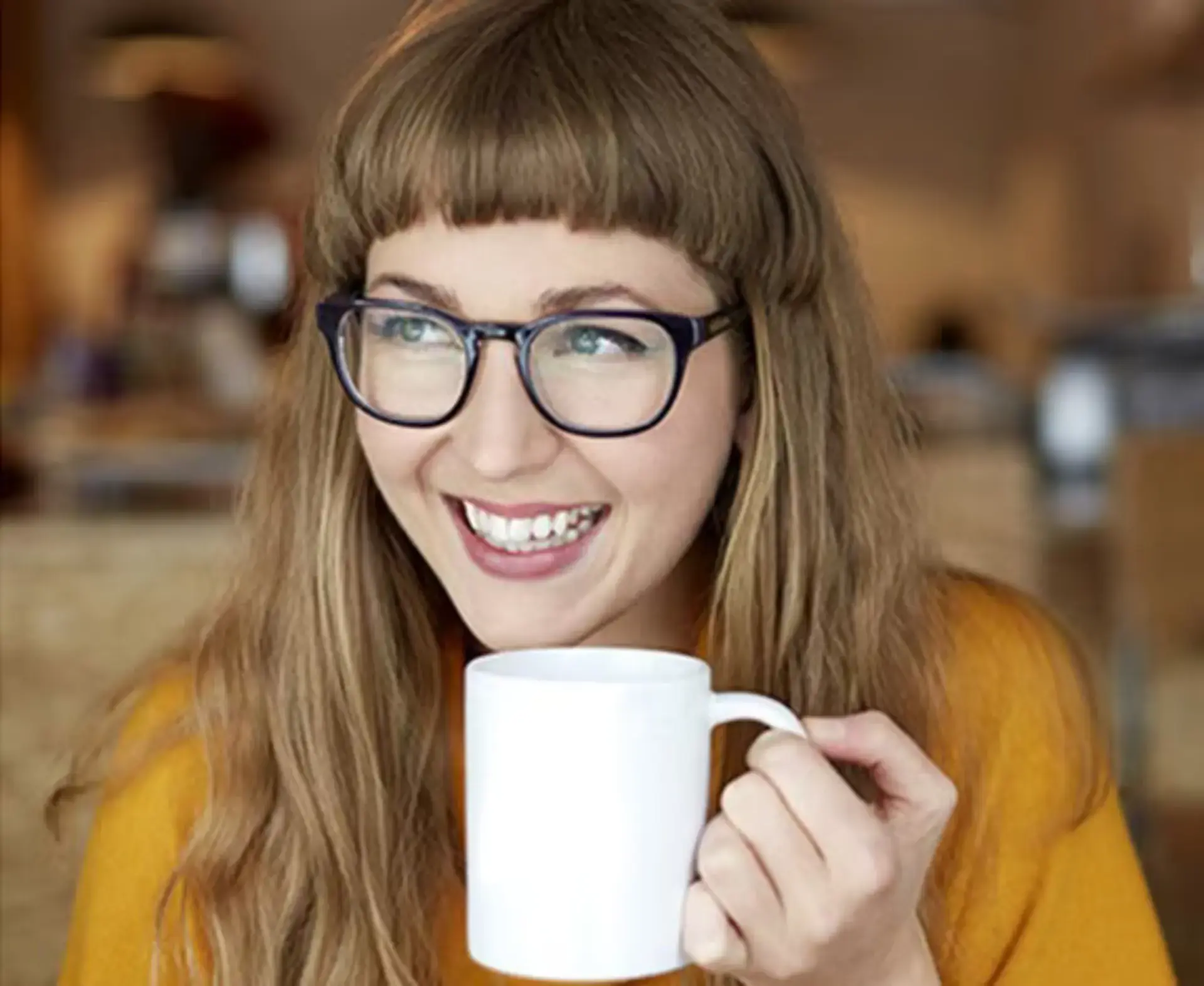 woman drinking coffee