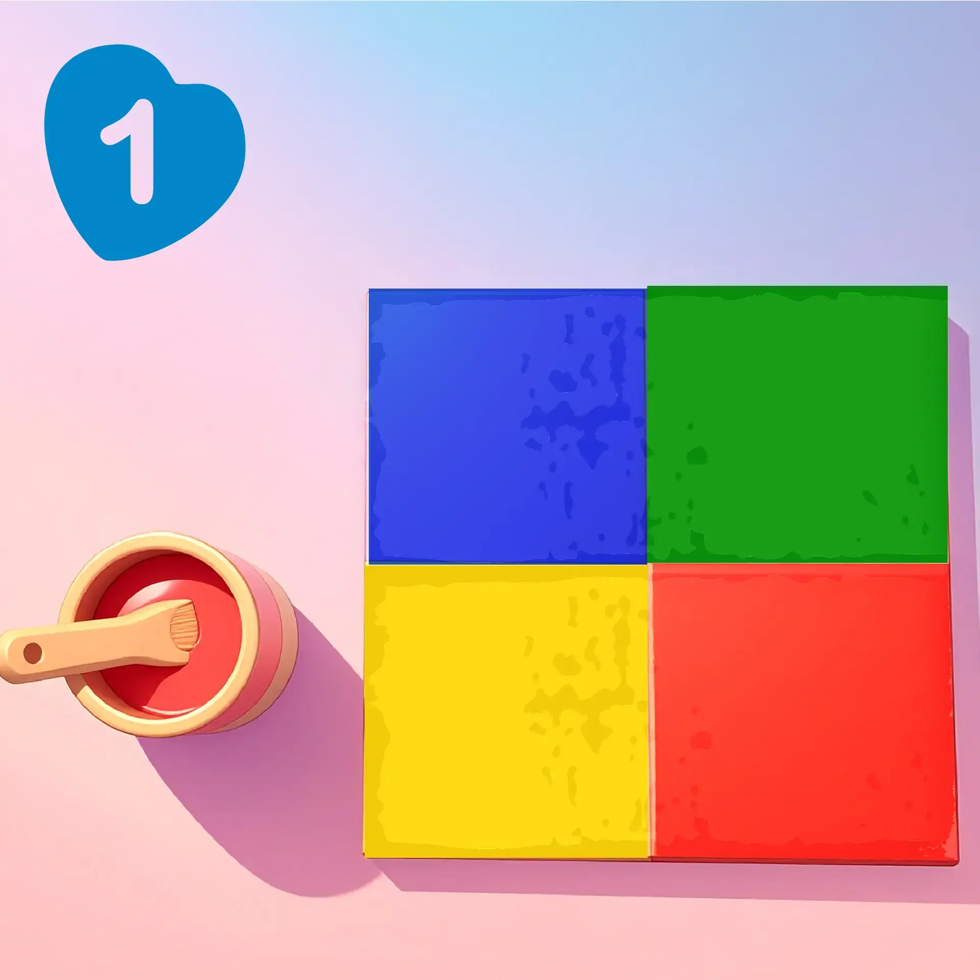 TUTOS NIDAL-étape 1 carré de couleurs