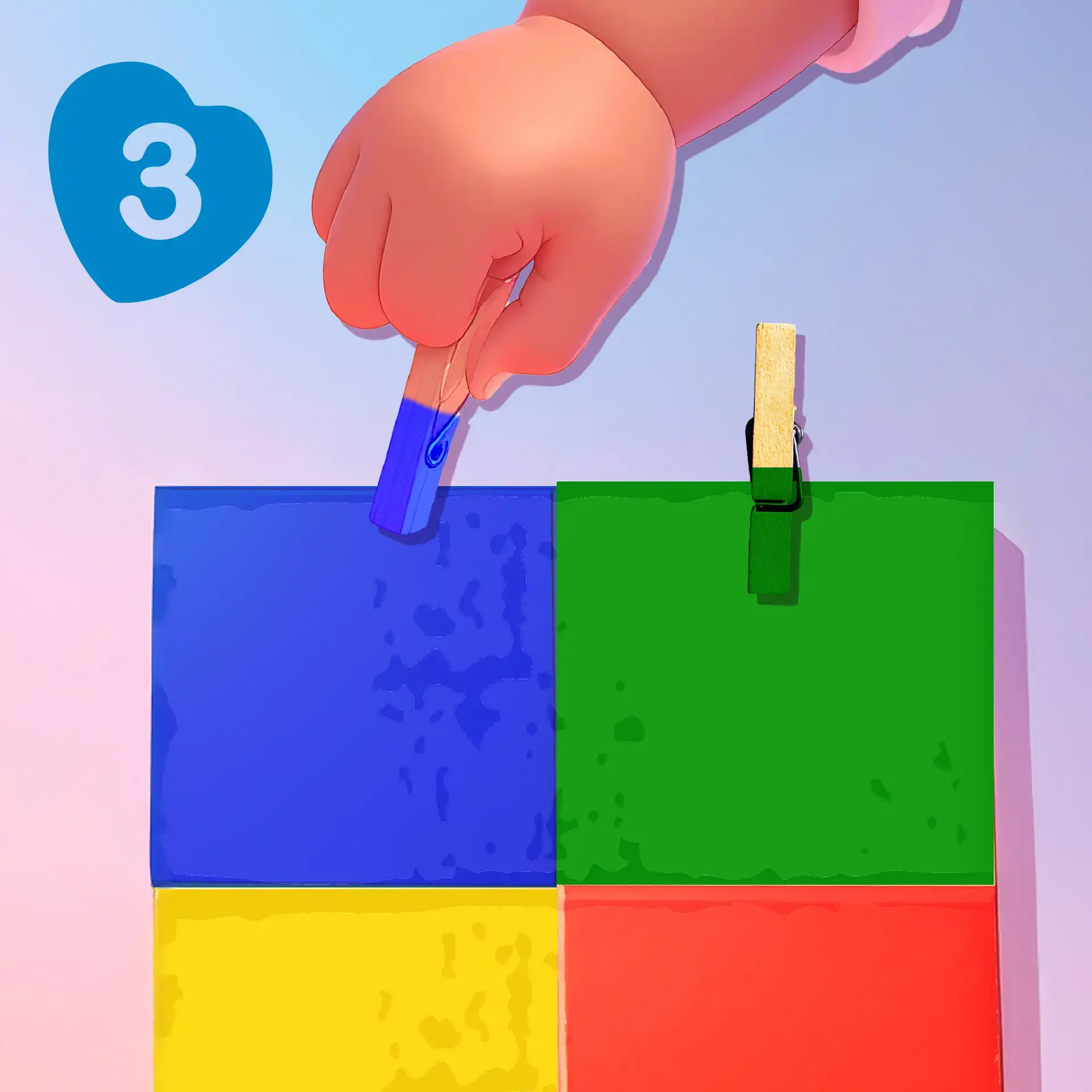 TUTOS NIDAL-étape 3 carré de couleurs