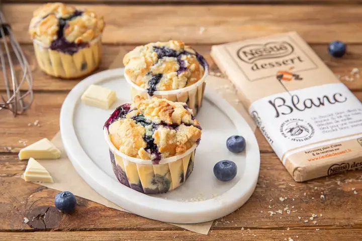 muffin myrtilles chocolat blanc