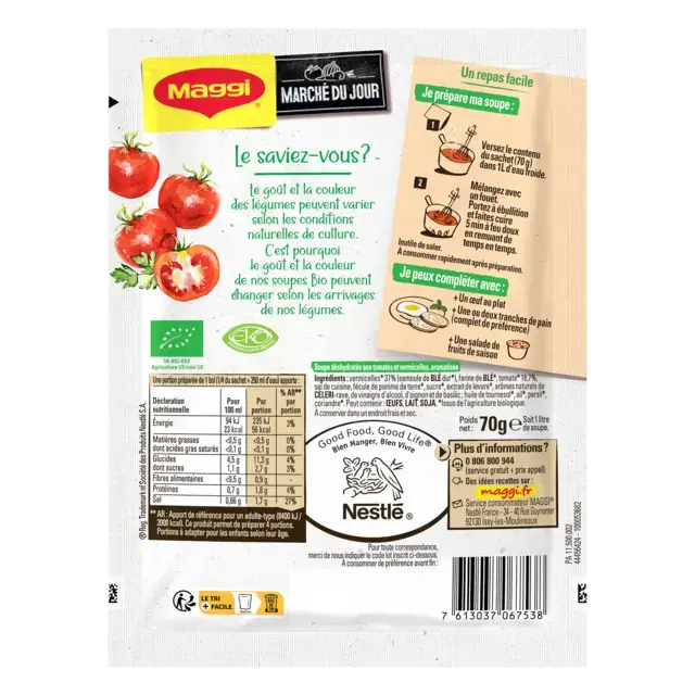 MAGGI BIO Soupe Bouillon Tomate Vermicelle 70g
