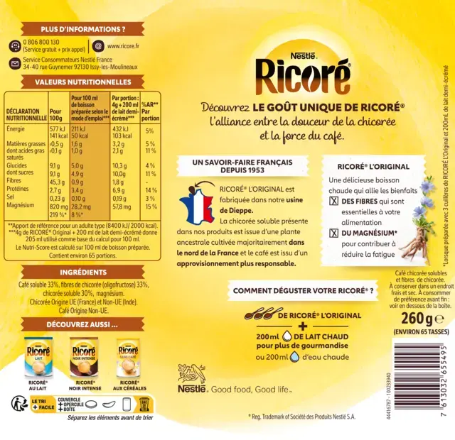 Chicorée & Café, RICORÉ® L'Original, Boîte de 260g
