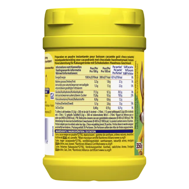 NESQUIK Choco Nutty goût Choco Noisette Poudre Cacaotée 350g